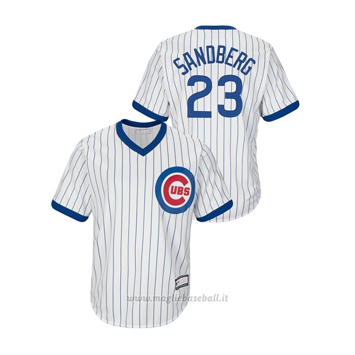 Maglia Baseball Uomo Chicago Cubs Ryne Sandberg Cooperstown Collection Replica Primera Bianco
